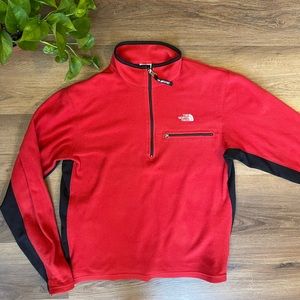 The North Face Men's 1/4 Zip Fleece Red Jacket Size L